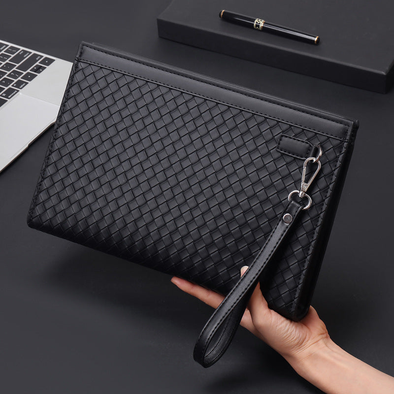 Men's Woven Pattern Large Capacity Business Envelope Bags