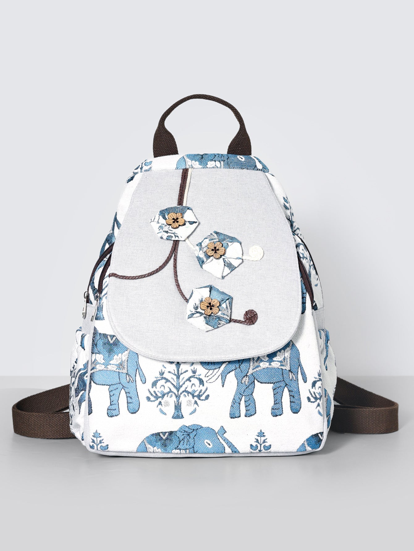 Women's Ethnic Style Hand-woven Canvas Elephant Embroidery Artistic Bags