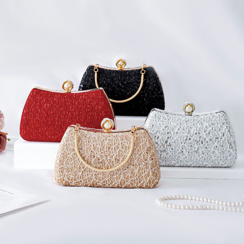 Cheongsam Lace Sequin Fashion Banquet Clutch Evening Bags