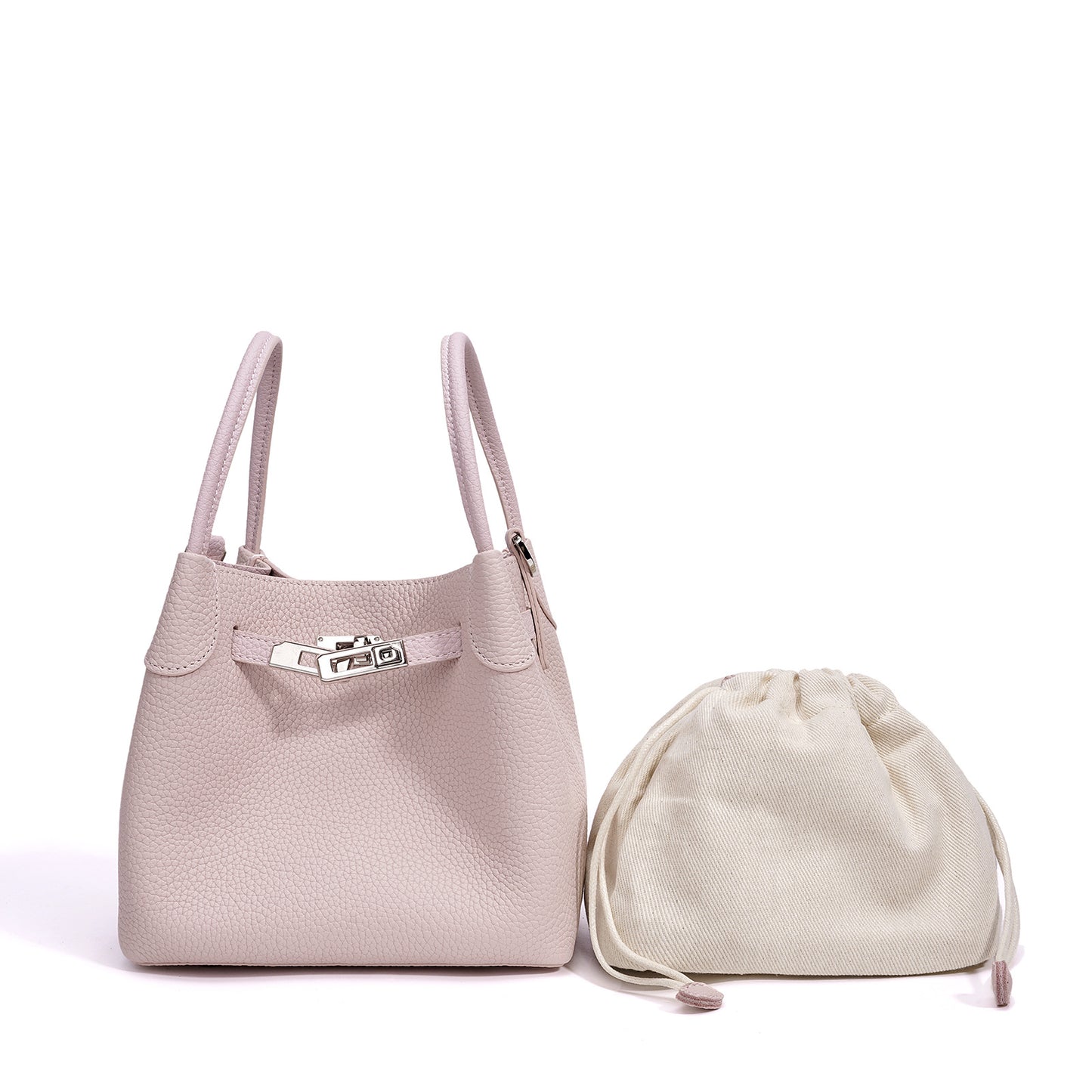 Women's Morning Vegetable Basket Genuine Leather Underarm Commuting Bucket Bags