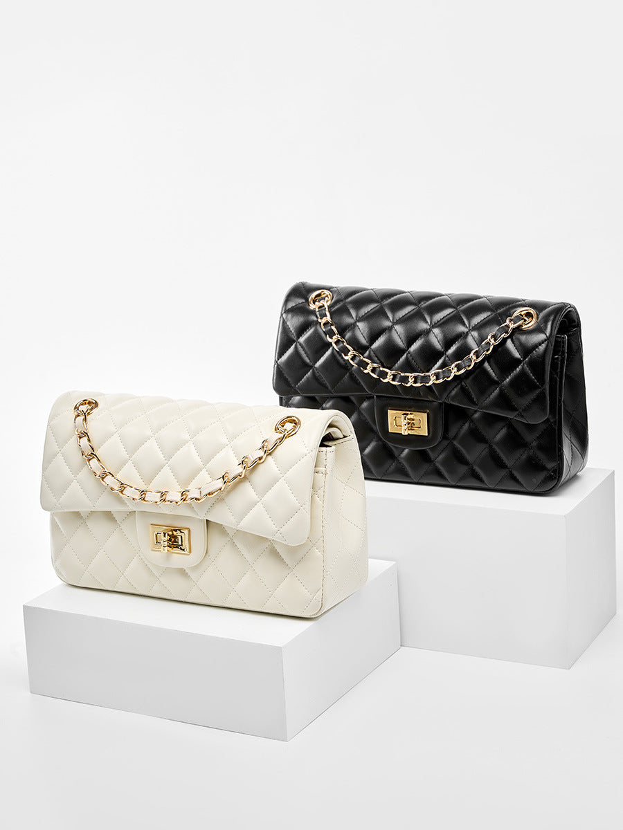 Women's First Layer Cowhide Chain Classic Style Fashion Bags
