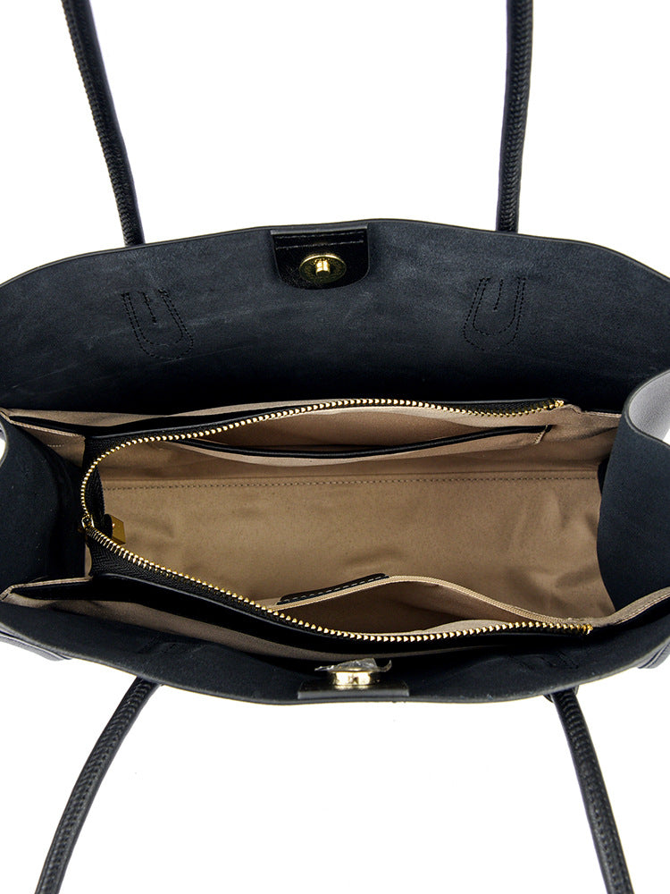 Women's Good-looking Simple Large Capacity Versatile Light Luxury Cowhide Women's Leather Bag
