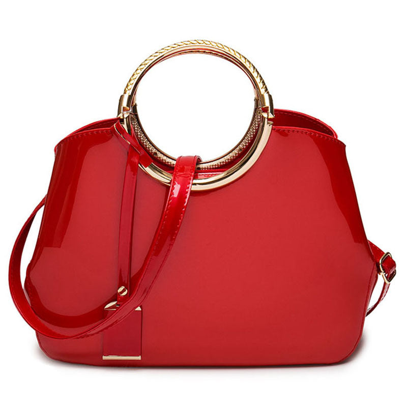 Women's Trendy Shiny Patent Leather Hanging Portable Women's Handbag
