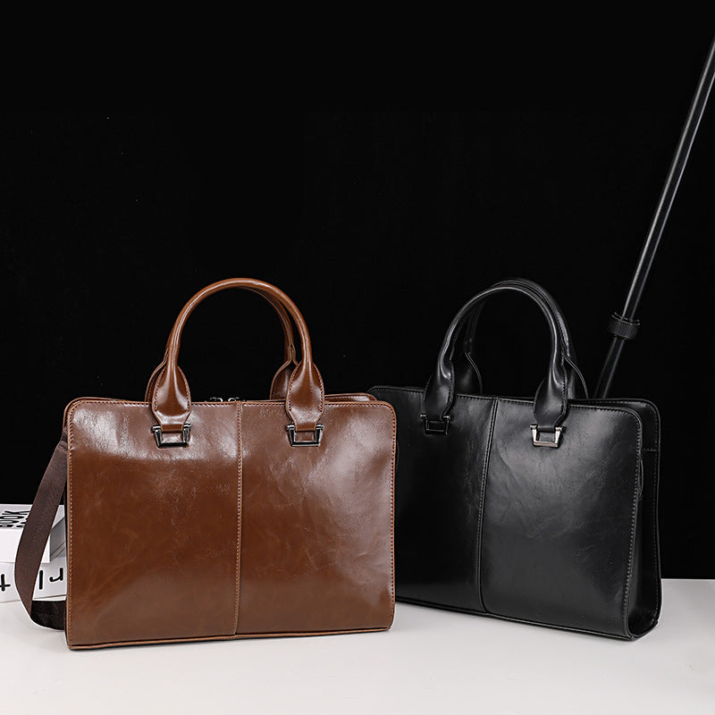 Men's Leather Large Capacity Business Inch Computer Bags