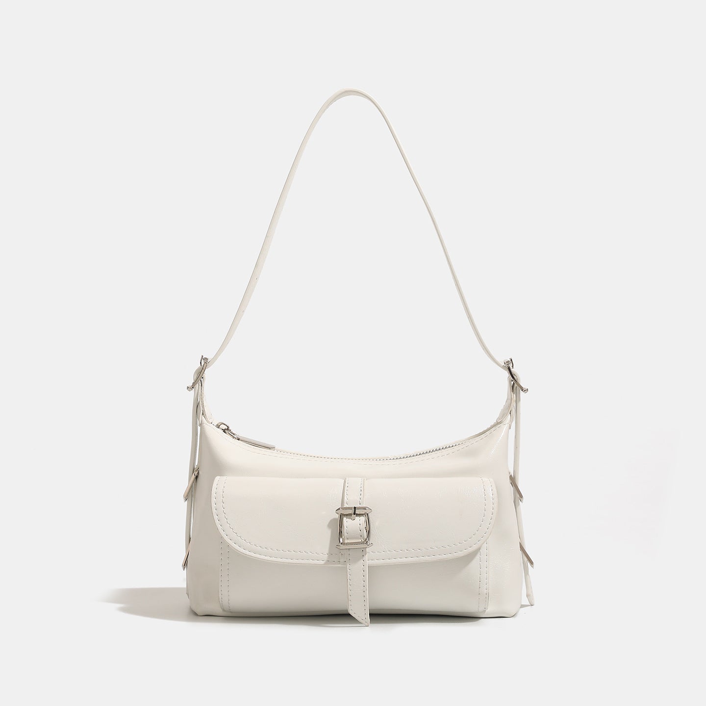 Women's Oil Wax Skin Underarm Fashion Motorcycle Women's Shoulder Bag