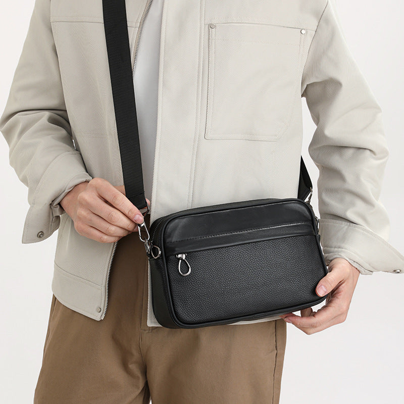 Creative Attractive Men's Simple Trendy Cowhide Men's Shoulder Bag