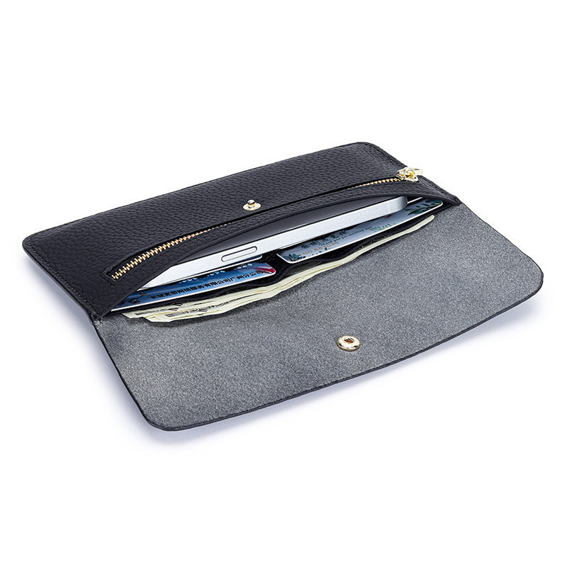 Women's Envelope Long Cowhide Clutch Leather Bags