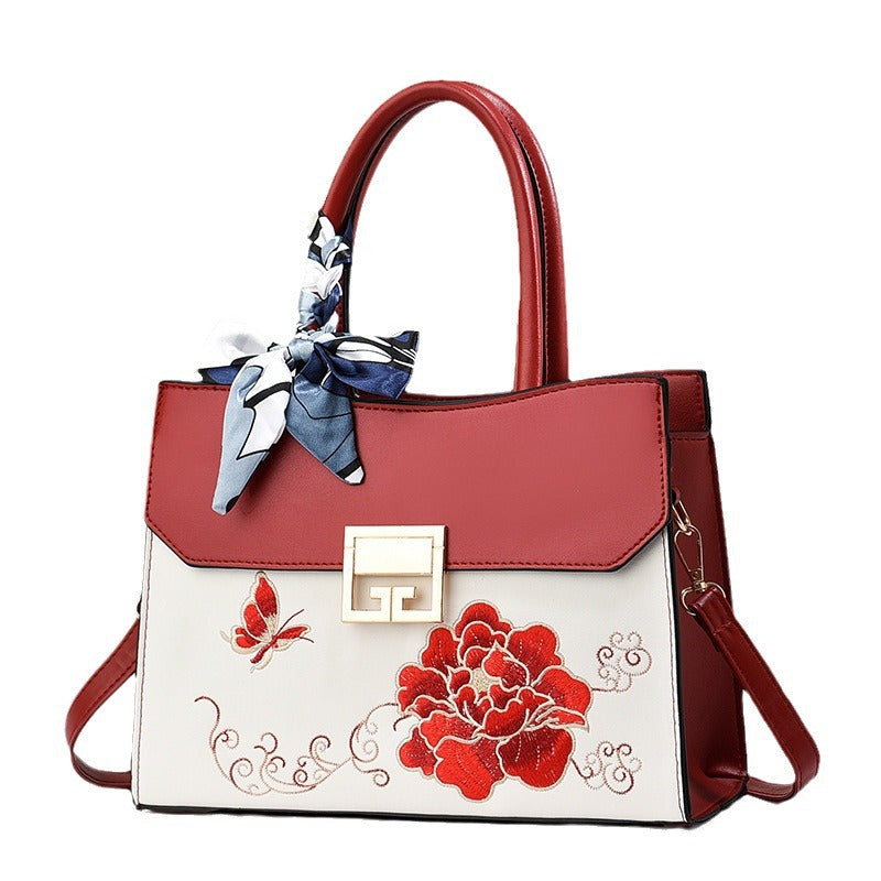High-grade Embroidered Trendy Wild Large Capacity Small Square Bag