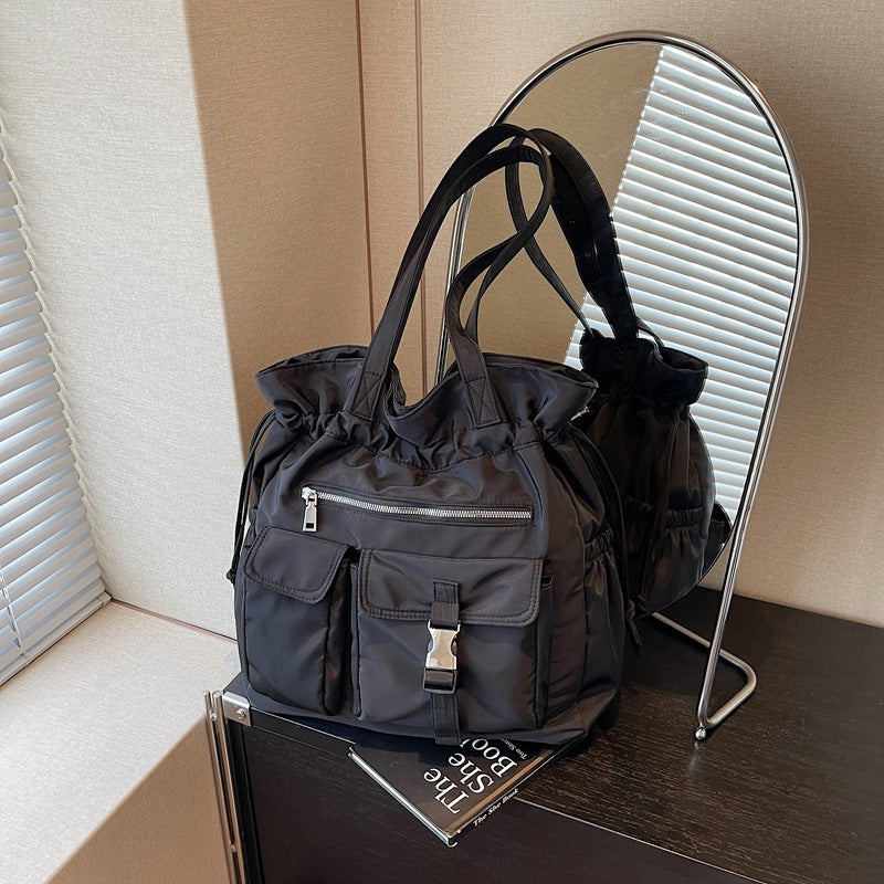 Nylon Drawstring Bundle Large Capacity Simple Versatile Shoulder Bags