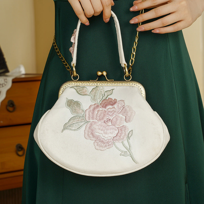 Embroidered Tang Series Chinese Style Cheongsam Hand Lotus Handbags