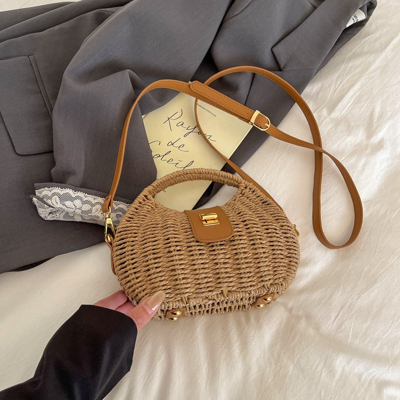 Women's French Minority Fashion Woven Straw Seaside Vacation Bags