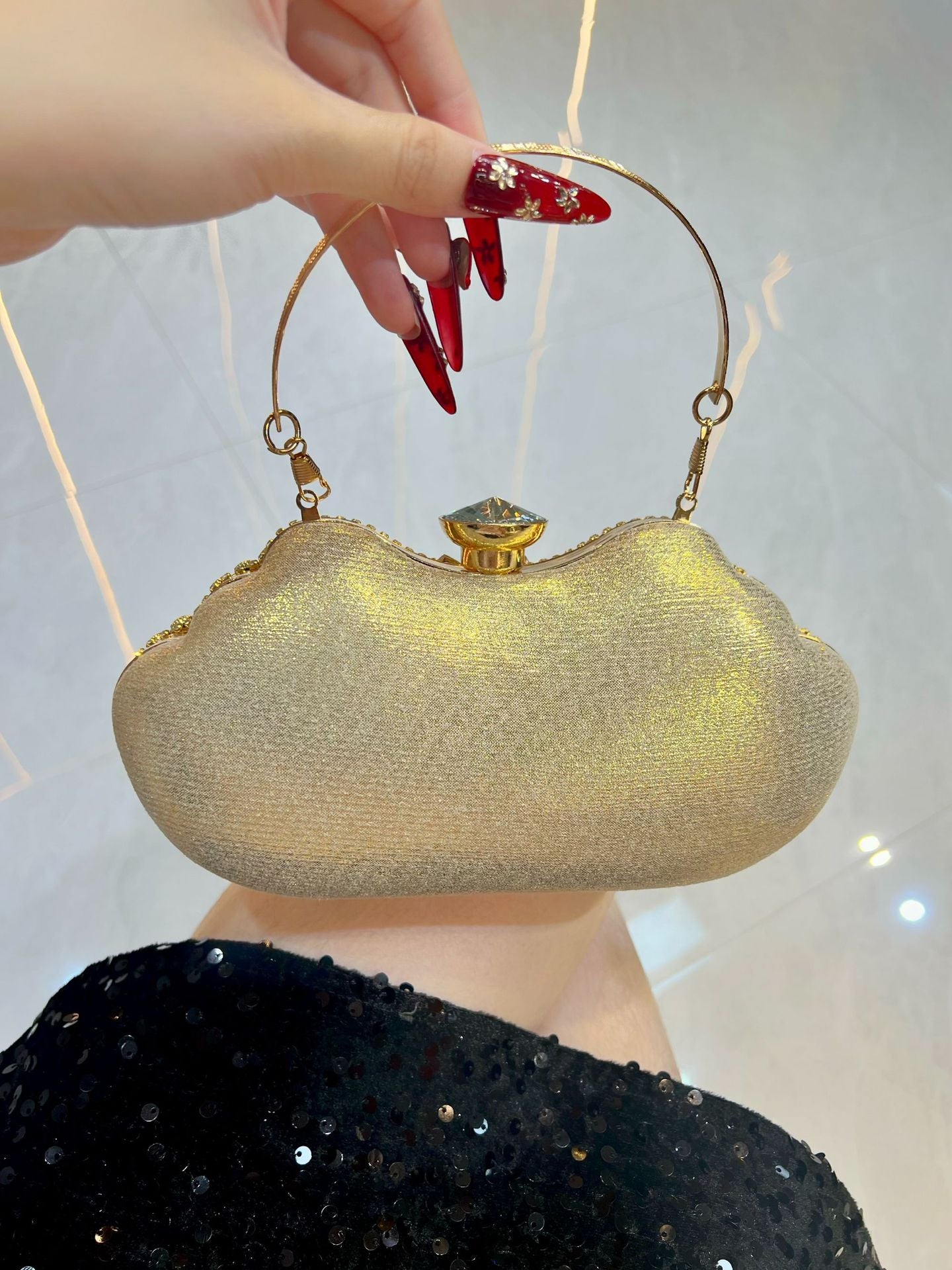 Women's Fashion Diamond Rhinestone Clutch Wedding Party Will Dinner Bag