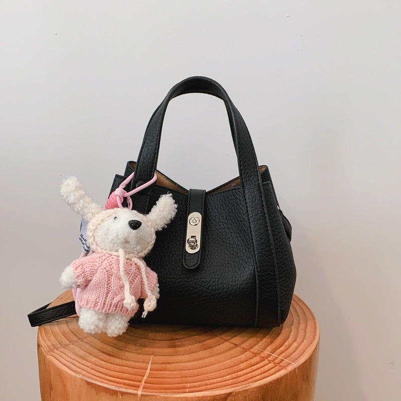 Women's Korean Style Lychee Pattern Cute Plush Pendant Lock