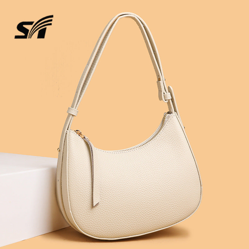 Women's Fashionable High-grade Summer Versatile Layer Cowhide Light Luxury Underarm Women's Shoulder Bag