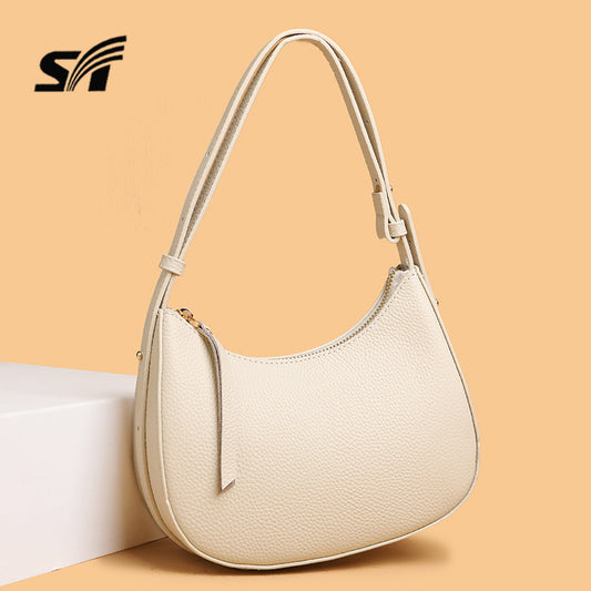 Women's Fashionable High-grade Summer Versatile Layer Cowhide Light Luxury Underarm Women's Shoulder Bag