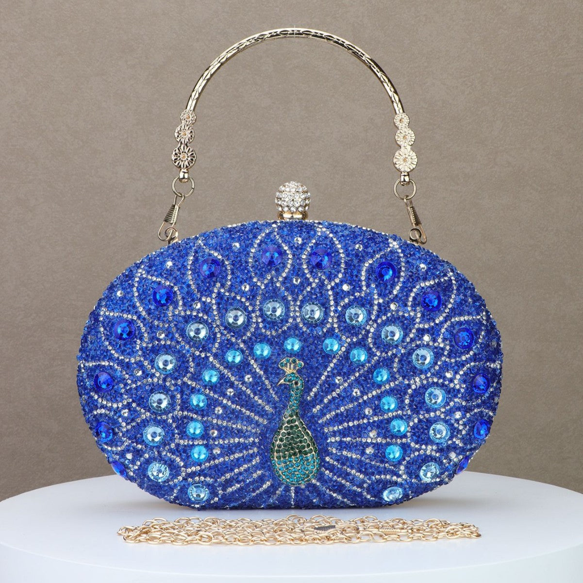 Peacock Diamond Retro Style Party Black Dress Dinner Bag