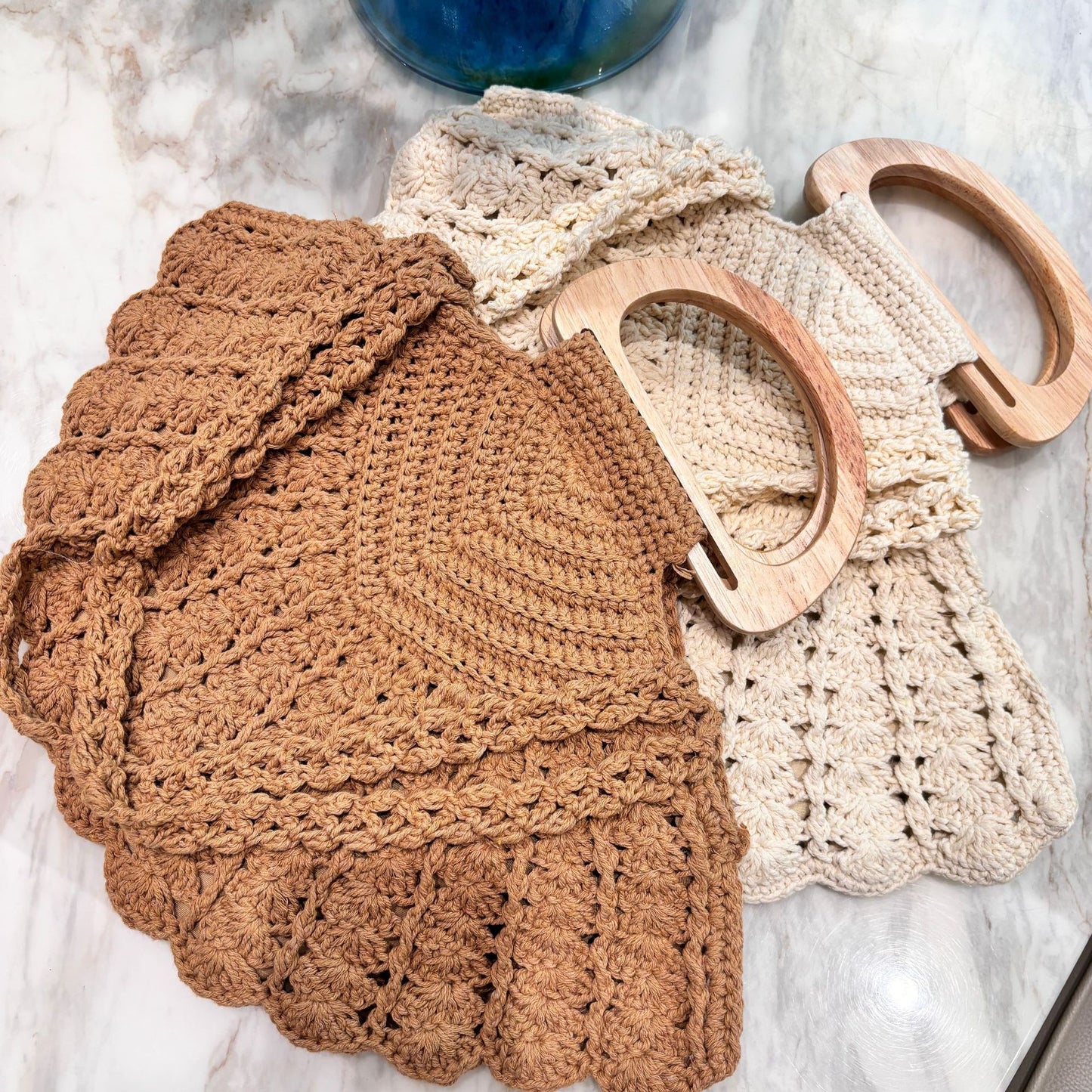 Women's Cotton Knitted Shell Minority Fashion Hand Carrying Woven Seaside Women's Shoulder Bag
