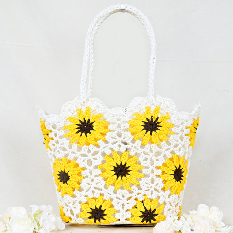 Women's Mini Oval Patchwork Hand-woven Crocheted Cotton Soft Women's Handbag