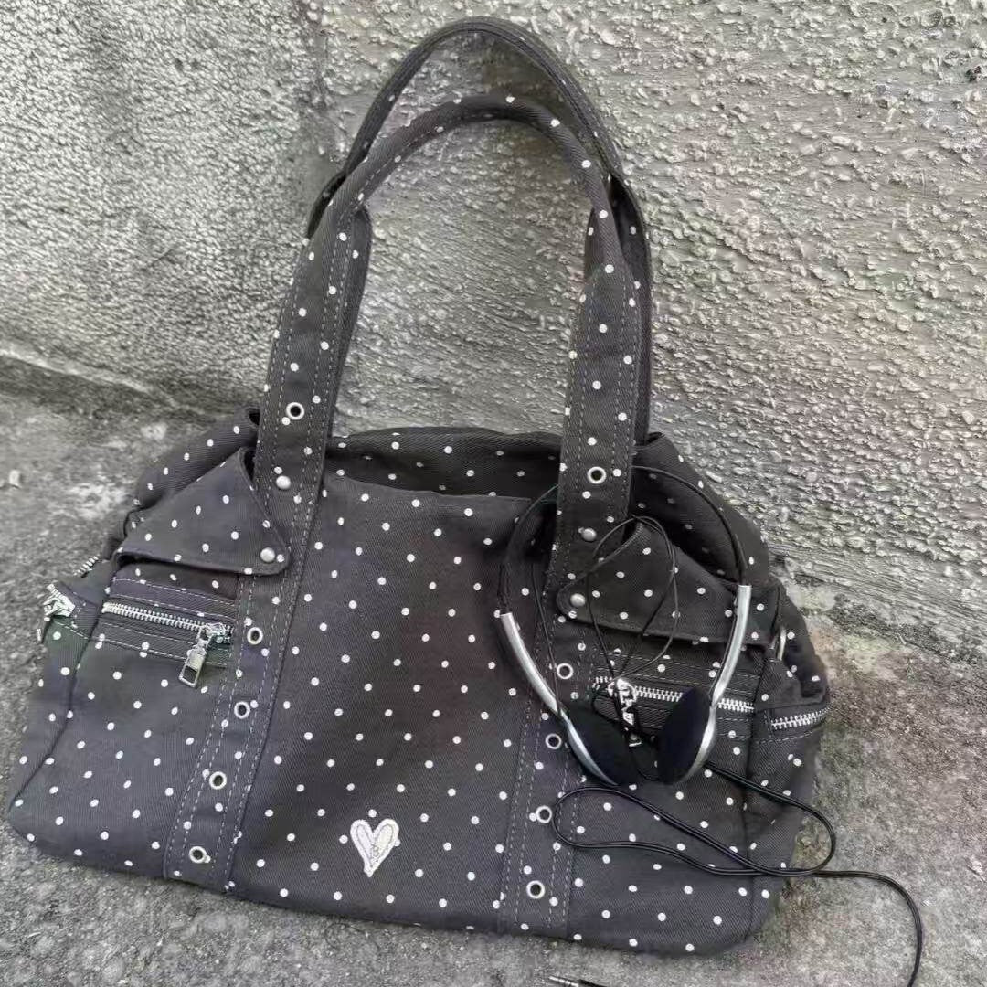 Polka Dot Commuter Love Light Asia Niche Large Capacity Tote Bags
