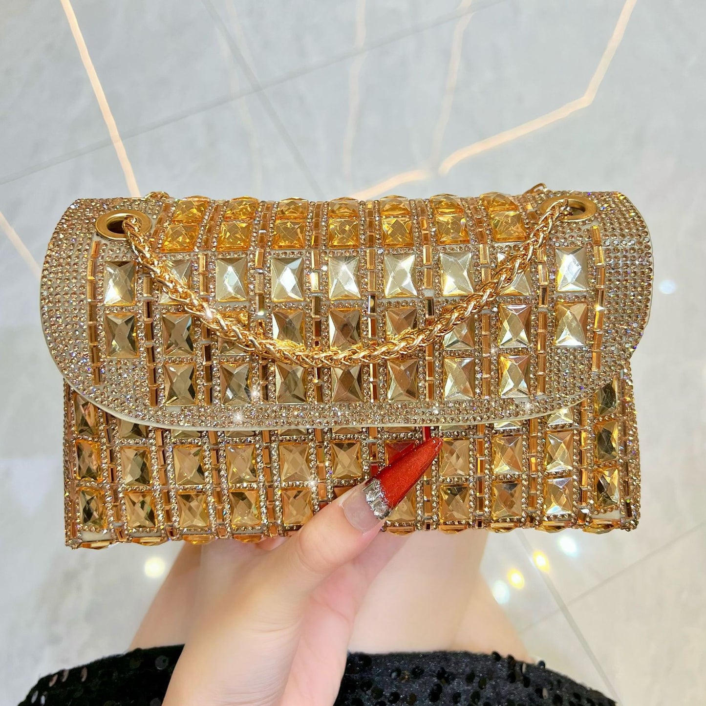 Women's Fashion Diamond Hand Exquisite Underarm Dinner Bag