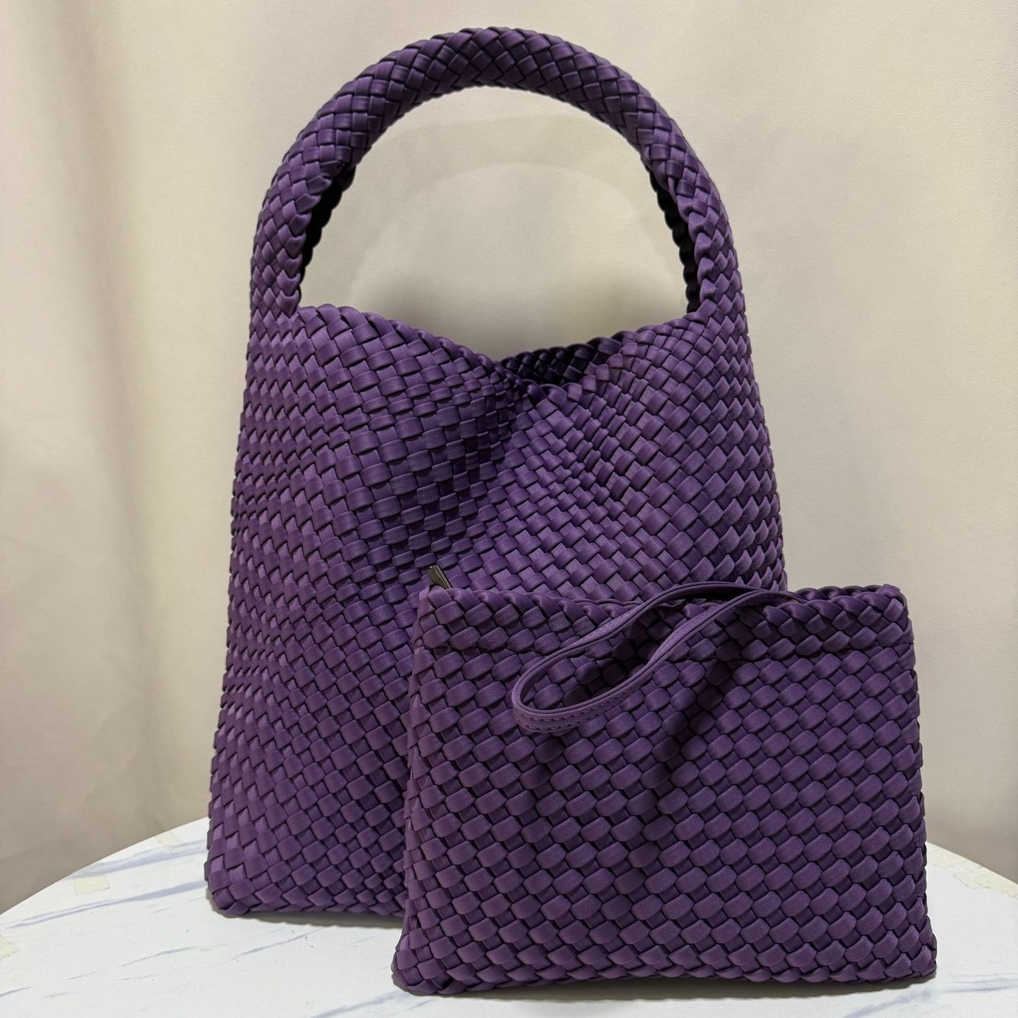 Women's High-grade Handmade Nylon Woven Neoprene Large Capacity Bags