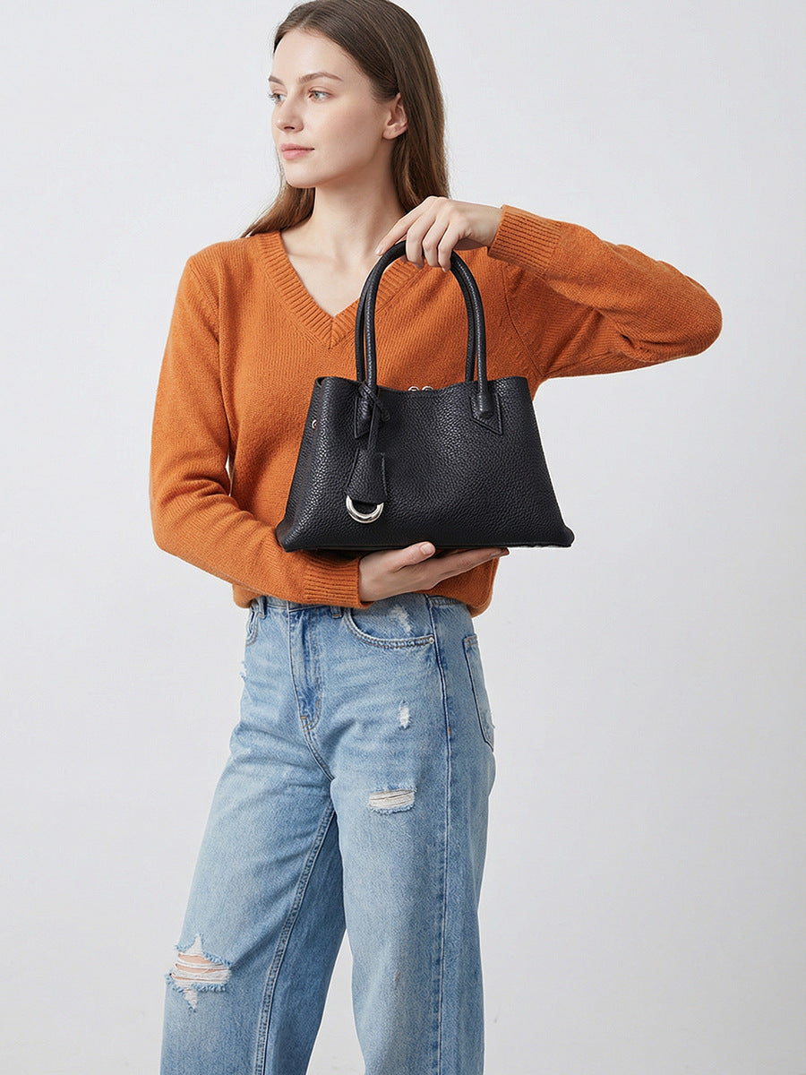 Women's First Layer Cowhide Niche Genuine Tote Bags