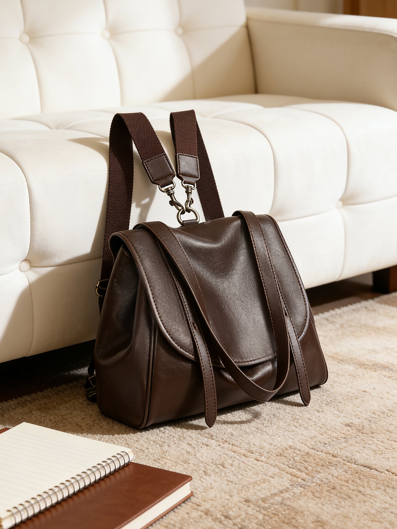 Leather Large Capacity Vintage Soft Fashion Women's Shoulder Bag