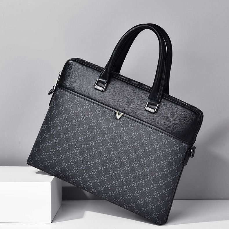Men's Business Computer Fashion Printing Large Capacity Handbags