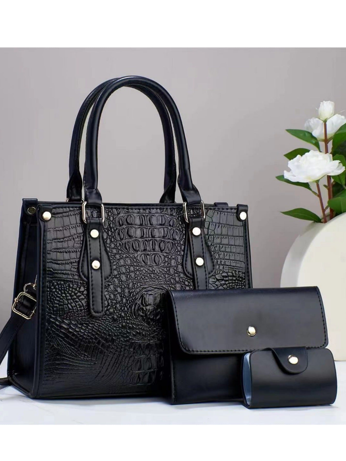 Women's Crocodile Pattern Embossed Large Capacity Mom Trendy Fashion One Women's Handbag