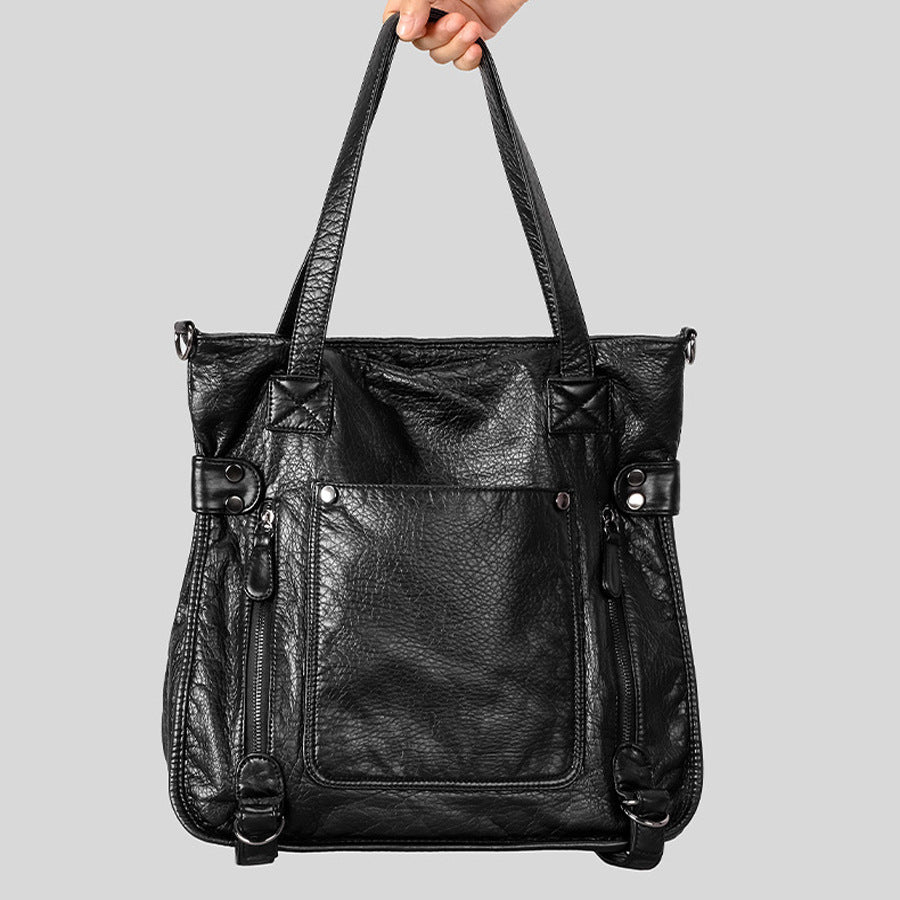 Women's Retro Soft Leather Waste Soil Wind Large Capacity Women's Shoulder Bag