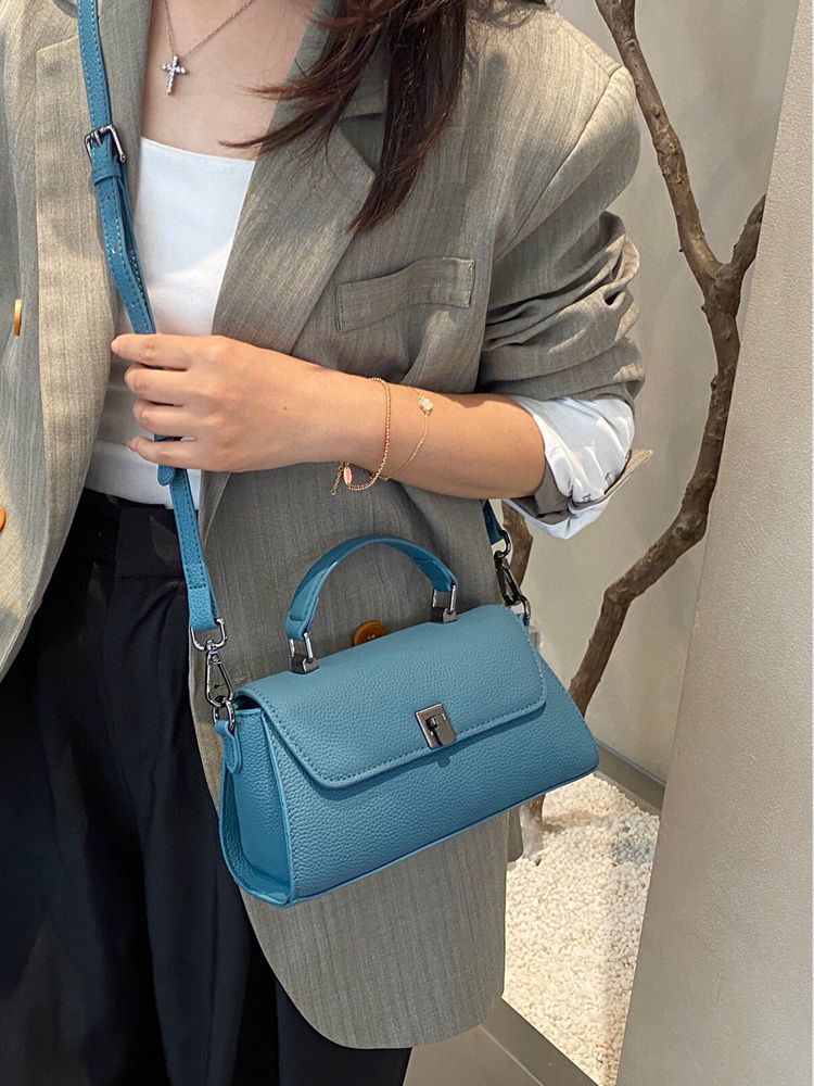 Women's Portable Female Lady Minority Genuine Leather Commuter Small Square Bag