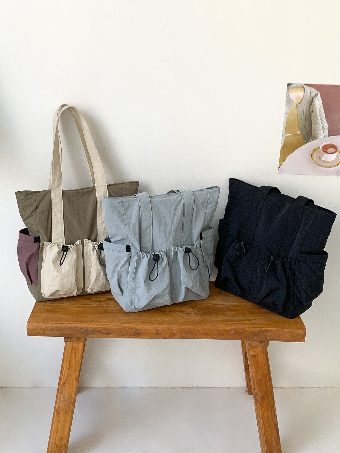 Women's Color Contrast Patchwork Large Capacity Nylon Bags