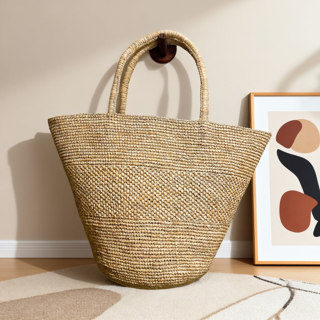 Women's Raffia Portable Hand Crocheting Woven Seaside Vacation Women's Handbag