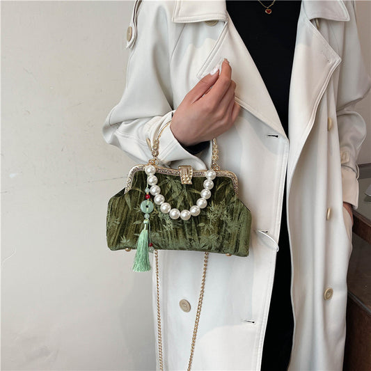 Republic Of China Advanced Chinese Style Cheongsam National Portable Clip Women's Messenger Bag