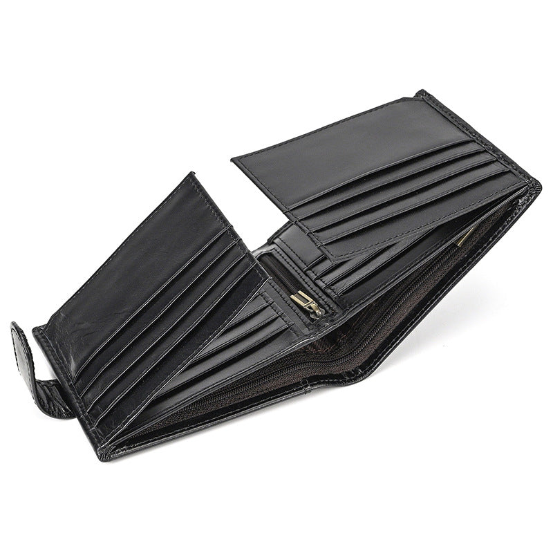 Men's Genuine Leather Vertical Fashion Vintage Cowhide Men's Wallet