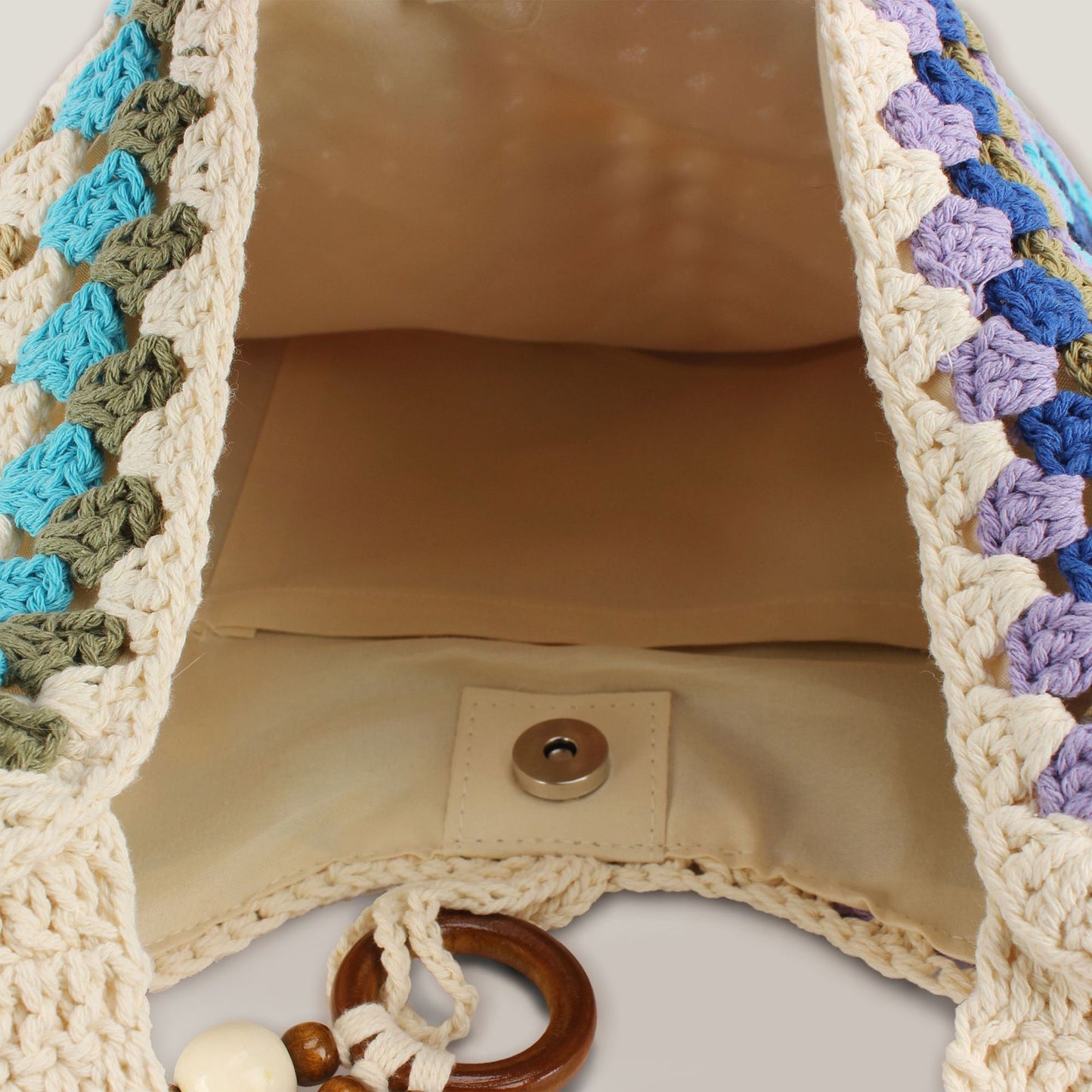 Women's Single Cotton Thread Woven Seaside Vacation Beach Versatile Women's Shoulder Bag