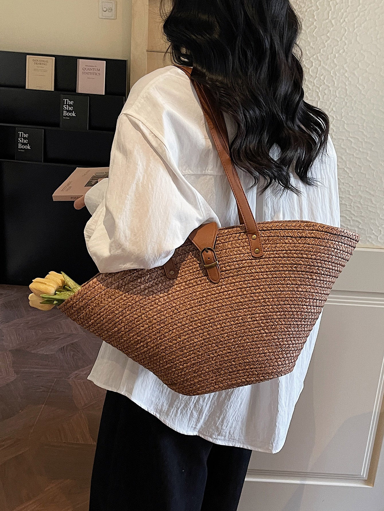 Women's Summer Beach Straw Hat Seaside Vacation Women's Shoulder Bag