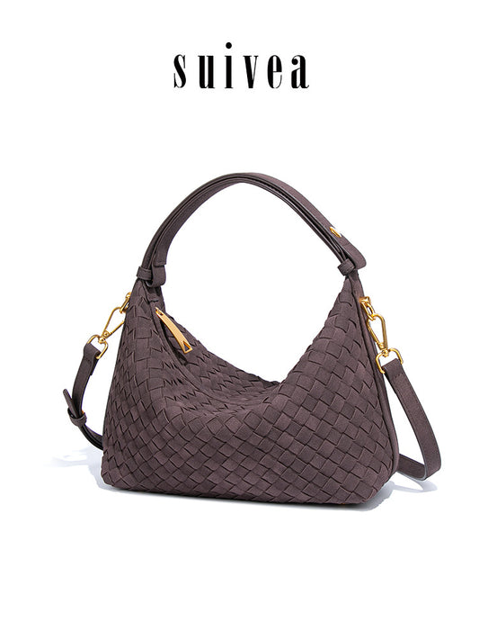 Suede Hand-woven Retro Fashion Underarm Large Women's Messenger Bag