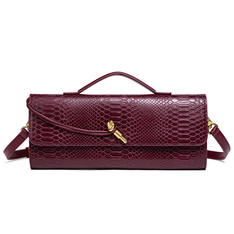 Women's Horizontal Crocodile Python Pattern Dinner Niche Bags