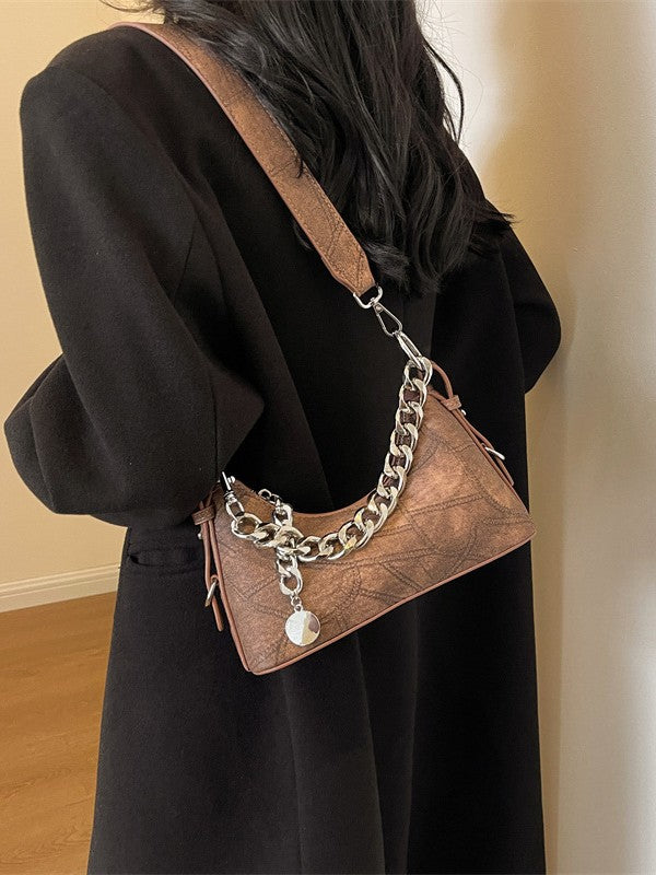 Women's Denim Trendy Simple Underarm Chain Handbags