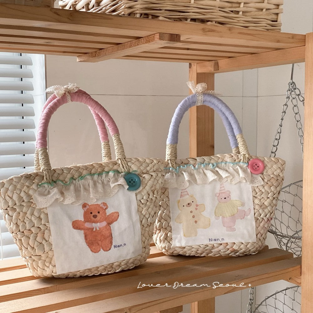 Women's Straw Woven Edge Vacation Beach Summer Women's Handbag