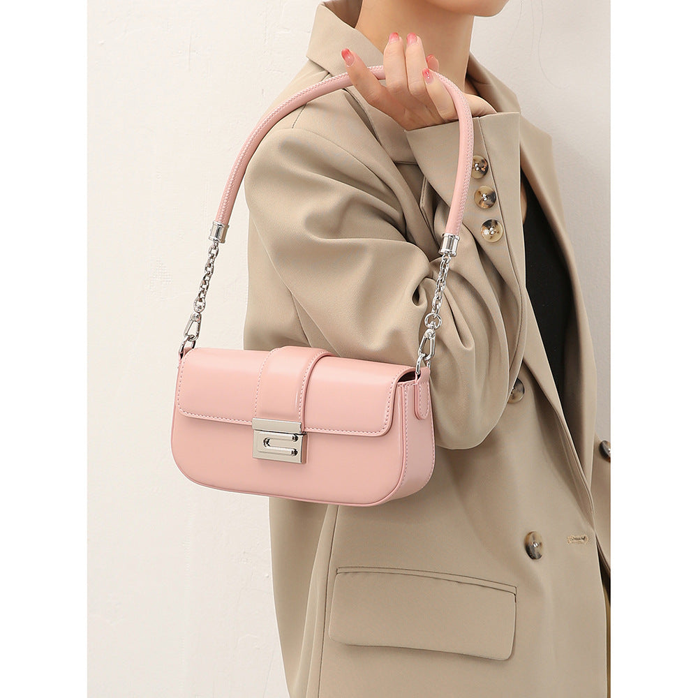 Women's High-grade Niche Harmonica Chain French Stick Women's Shoulder Bag