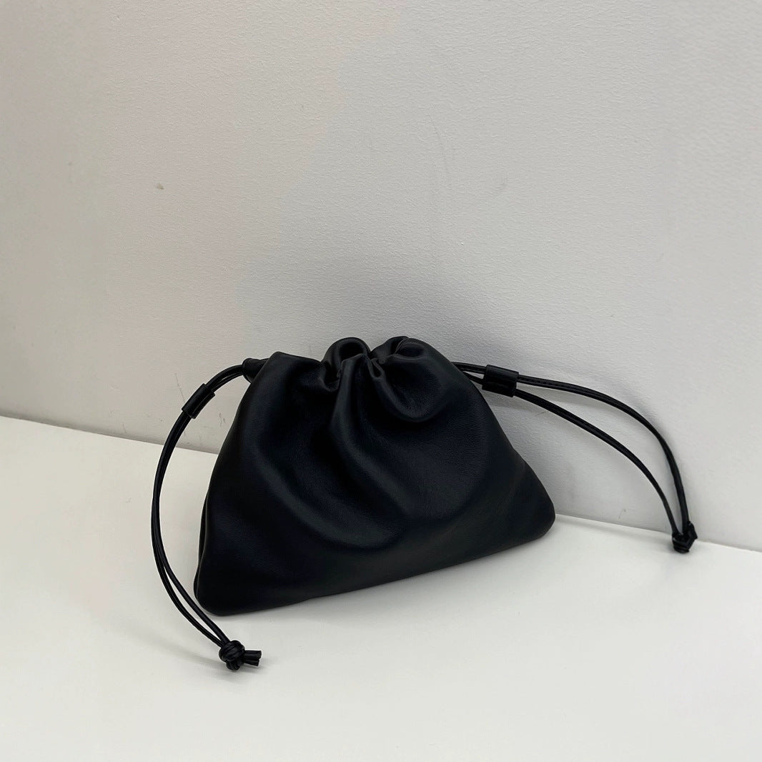Women's Design Cloud Sheepskin Drawstring Lucky High-grade Handbags