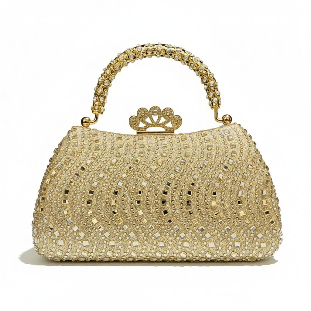 Women's Fashion Personalized Rhinestone Banquet Dress Elegant Diamond Dinner Bag
