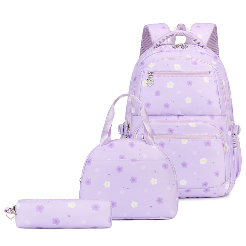 Durable Glamorous Women's Three-piece Spine Protection Backpacks