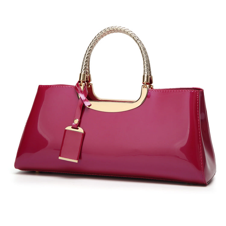 Women's Gloss Lamination Patent Leather Portable Wedding Bridal Women's Handbag