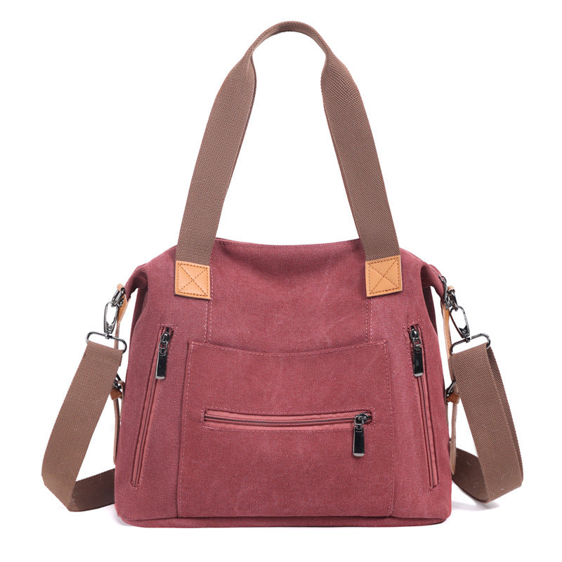 Women's Spring Simple Fashion Large Capacity Canvas Trendy Shoulder Bags
