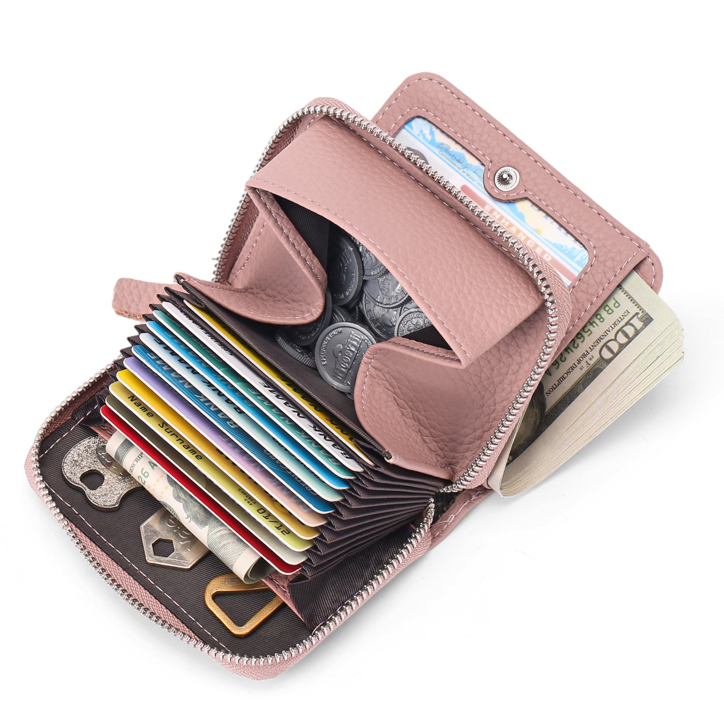 Women's Genuine Leather Simple Short First Layer Ladies Wallet
