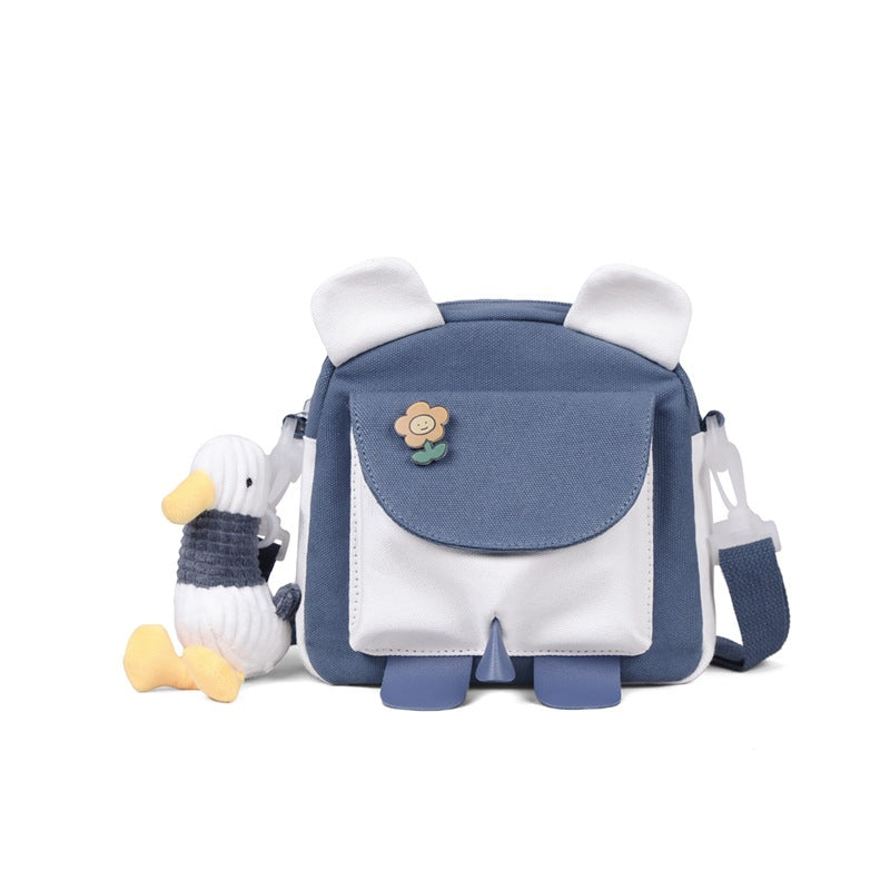 Fashion Women's Canvas Contrast Color Fresh Phone Bags