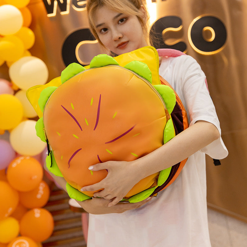 Personalized Korean Style Large Capacity Hamburger Backpacks